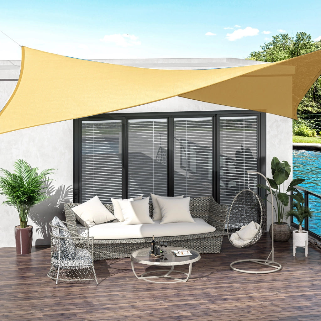 Tenda da sole rettangolare 3x3m ¨C Zephmum ¨C Polietilene sabbia con sacco
