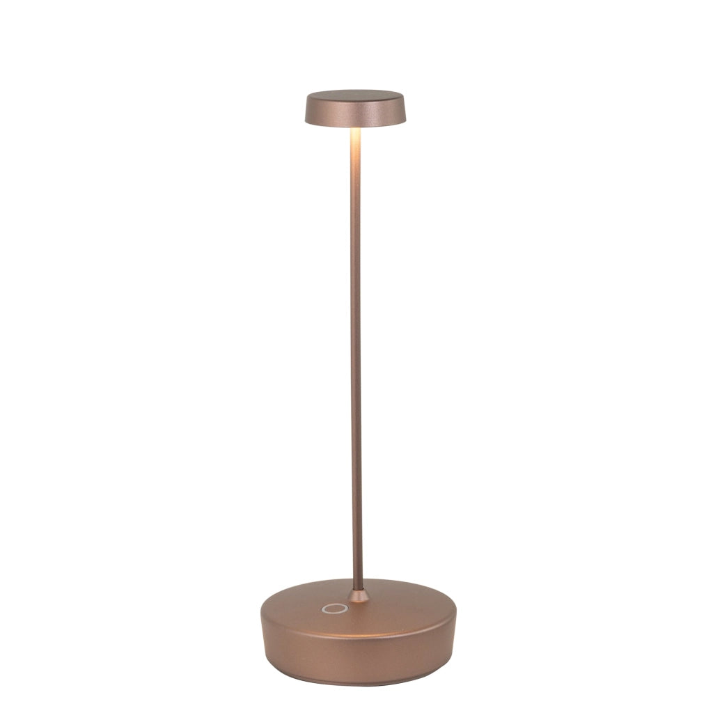 Lampada a led da tavolo Swap bronzo opaco ricaricabile e dimmerabile con batteria fino a 12 ore