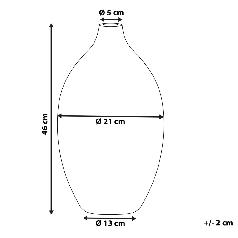 Vaso Decorativo Bianco e Nero 46 cm Terracotta Elegante Moderno