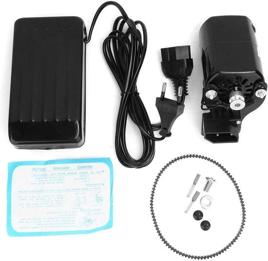 Set di accessori per macchina da cucire con motore e pedale da 180W, componenti per macchina da cucire per uso interno con presa di corrente EU.