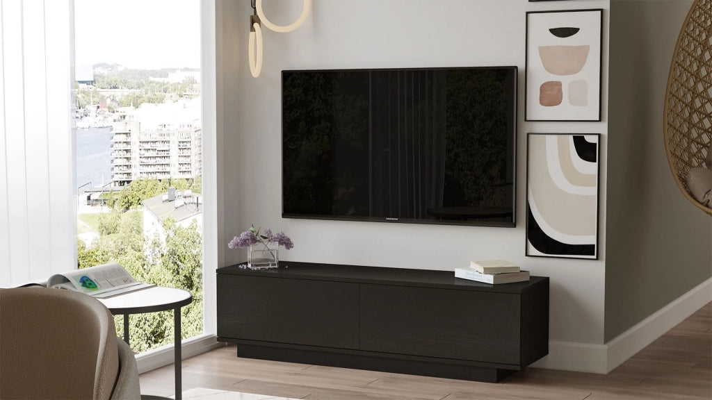 Mobile TV in legno "FN1" - 140 x 35 x 38 cm - Nero