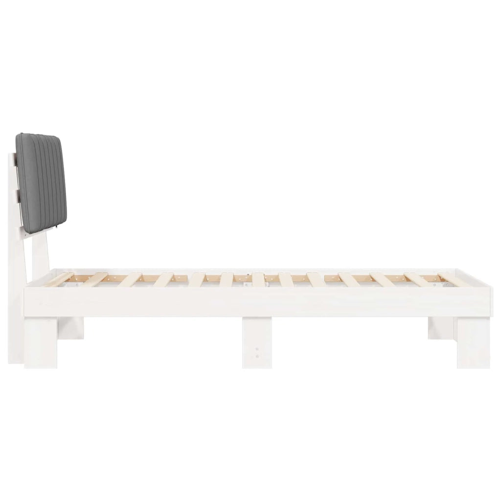 Letto con Testiera Rivestita Grigio chiaro 90 x 200 cm 877518
