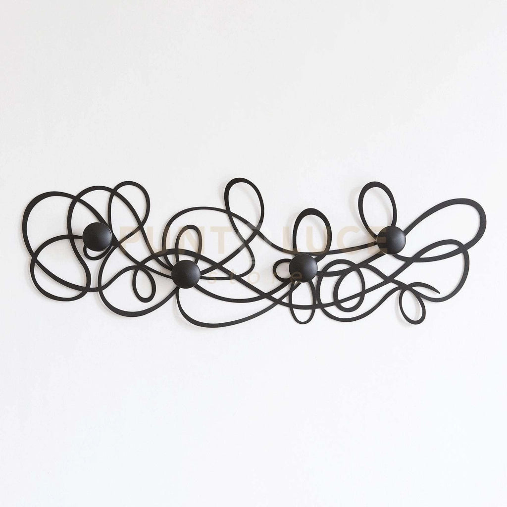 Appendiabiti da muro di design Doodle Nero