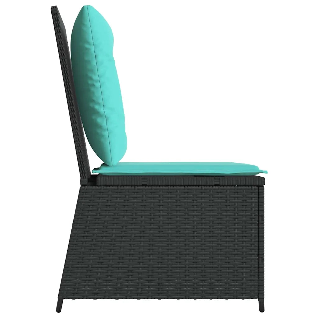 Divano da giardino con cuscino Nero e Turchese polyrattan 3394484