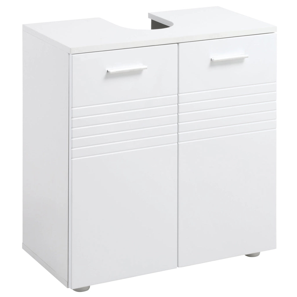 Mobile Sotto Lavabo Bagno 2 Ante 60x30Px62,5 cm in Legno Bianco