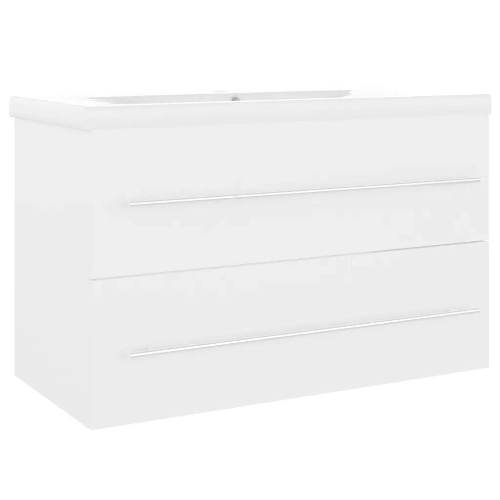 Mobile da Bagno con Lavabo Integrato Bianco in Truciolatocod mxl 97541