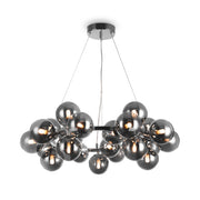 Maytoni Lampadario contemporaneo Dallas 25 luci G9 cromo metallo vetro soffiato fumè