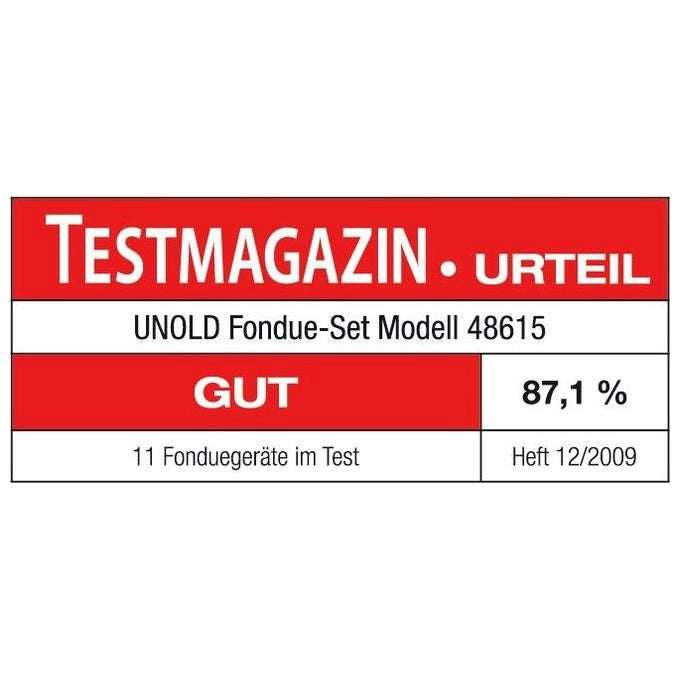 Unold 48615 Set per Fonduta Elettrica 6 Persone 0.8 L 500 W Acciaio Inossidabile Ceramica colore Nero