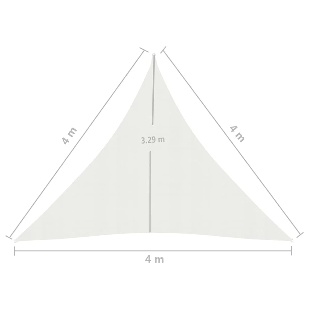 Vela ombreggiante/ombrellone 160 g/m² 4 x 4 x 4 m HDPE bianco 02_0009028