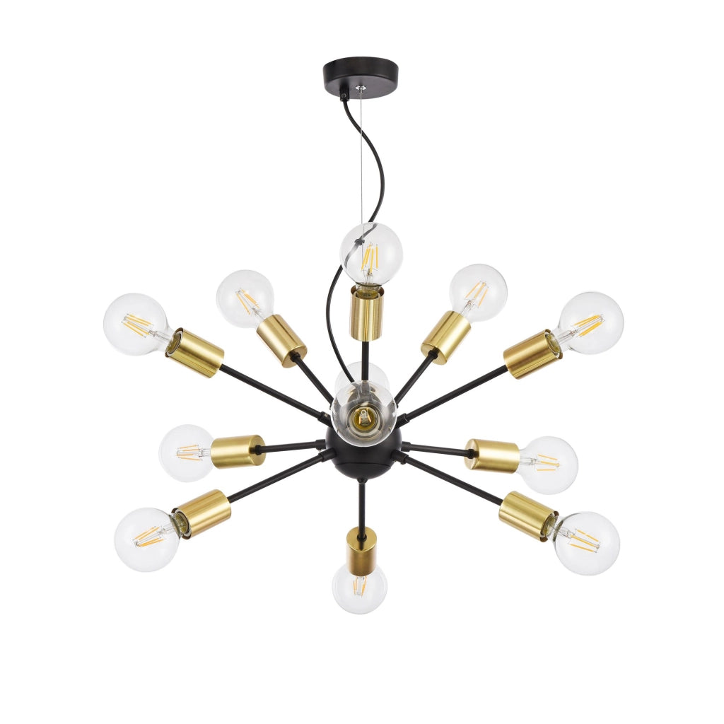 Maytoni Lampadario Minimal Jackson 12 luci E27 nero metallo ottone