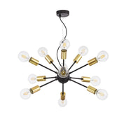 Maytoni Lampadario Minimal Jackson 12 luci E27 nero metallo ottone