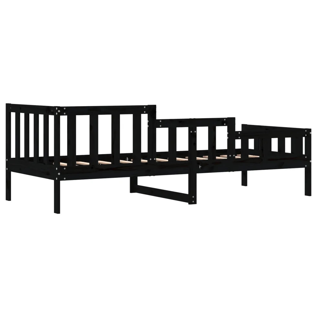 Dormeuse Nera 90x190 cm in Legno Massello di Pino 840375