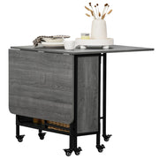Tavolo Salvaspazio Pieghevole a 2 Ribalte per 6 Persone 130x80x74 cm Grigio