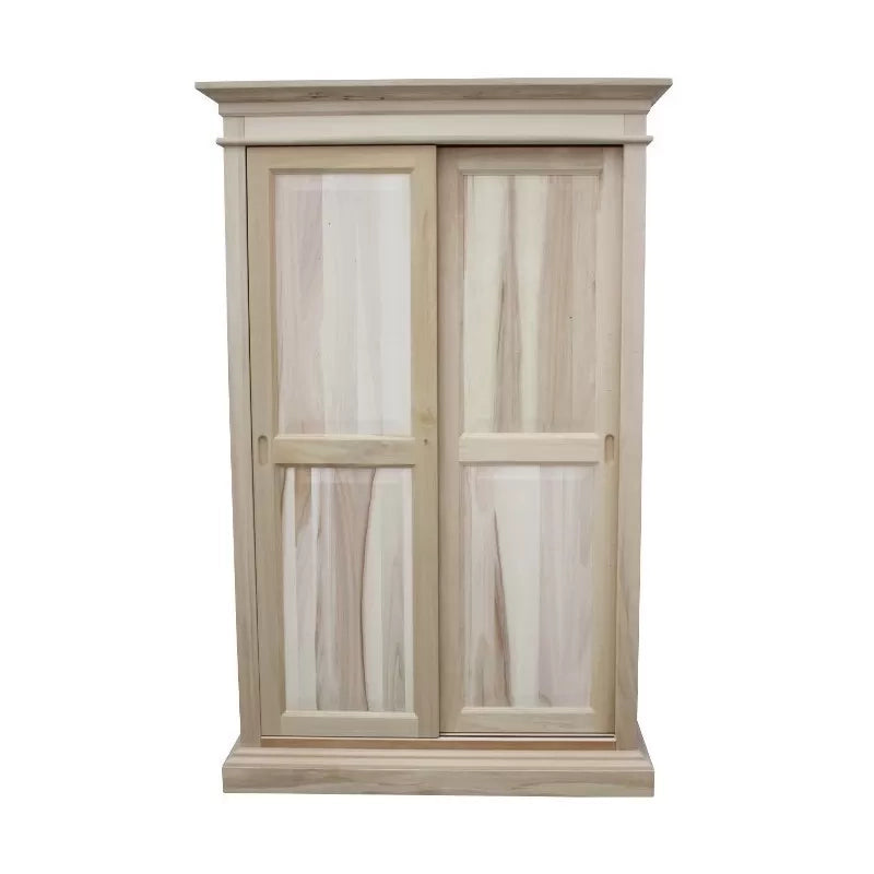 Armadio arte povera in legno 2 ante scorrevoli tinta noce 128x50x200 (483) - Mobili 2G