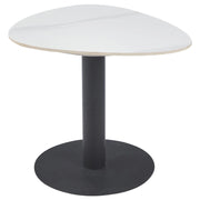Tavolino Drop 60x50x50cm Bianco Marmorizzato E Nero
