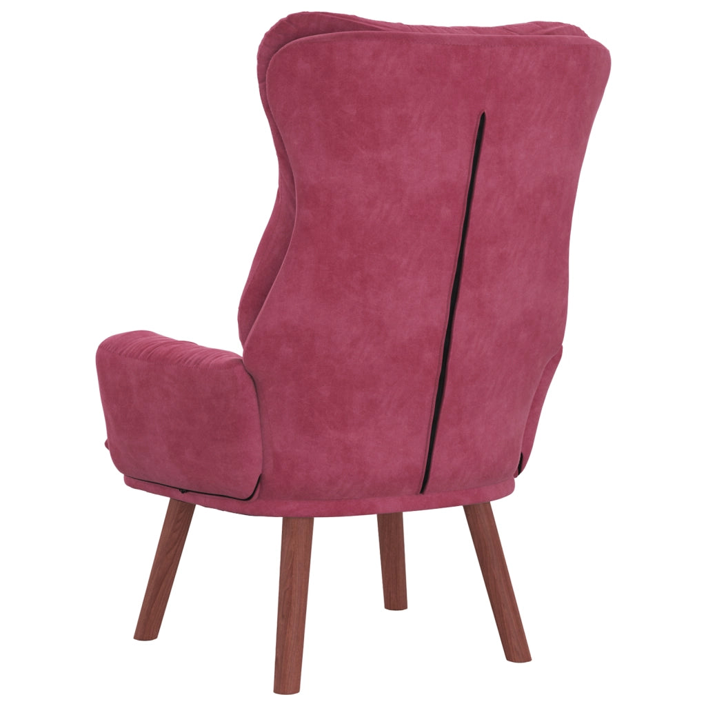 Poltrona Rilassante Velluto Rosso Vino