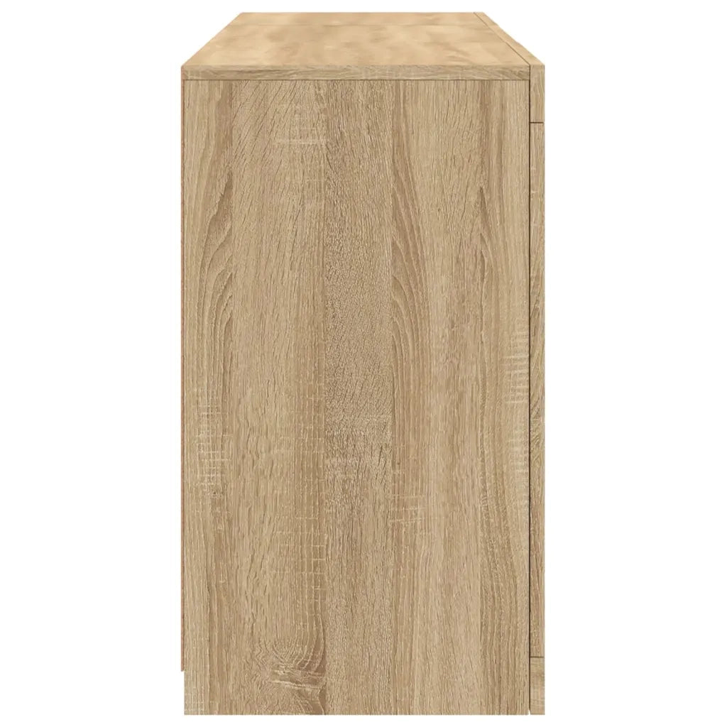 Credenza | Madia | Buffet da pranzo | Armadio da pranzo con Luci LED Rovere Sonoma 123x37x67 cm