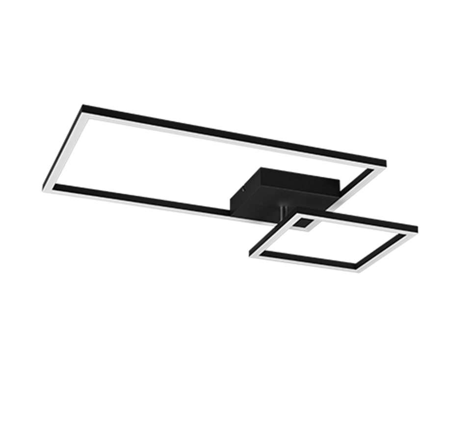 Plafoniera LED con snodo, metallo, nero, L 63 cm, Padella