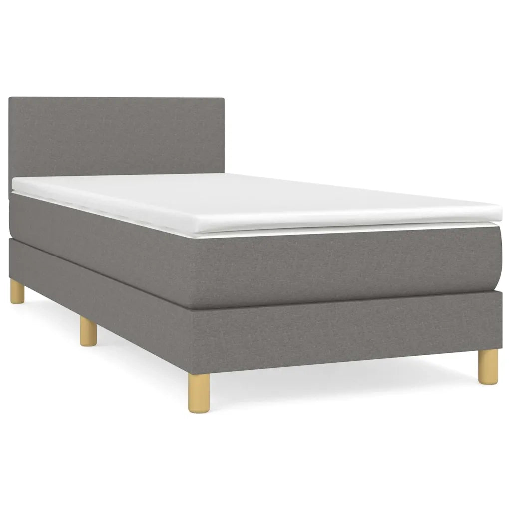 Giroletto a Molle con Materasso-Struttura Letto Grigio Scuro 80x200 cm Tessuto 530182