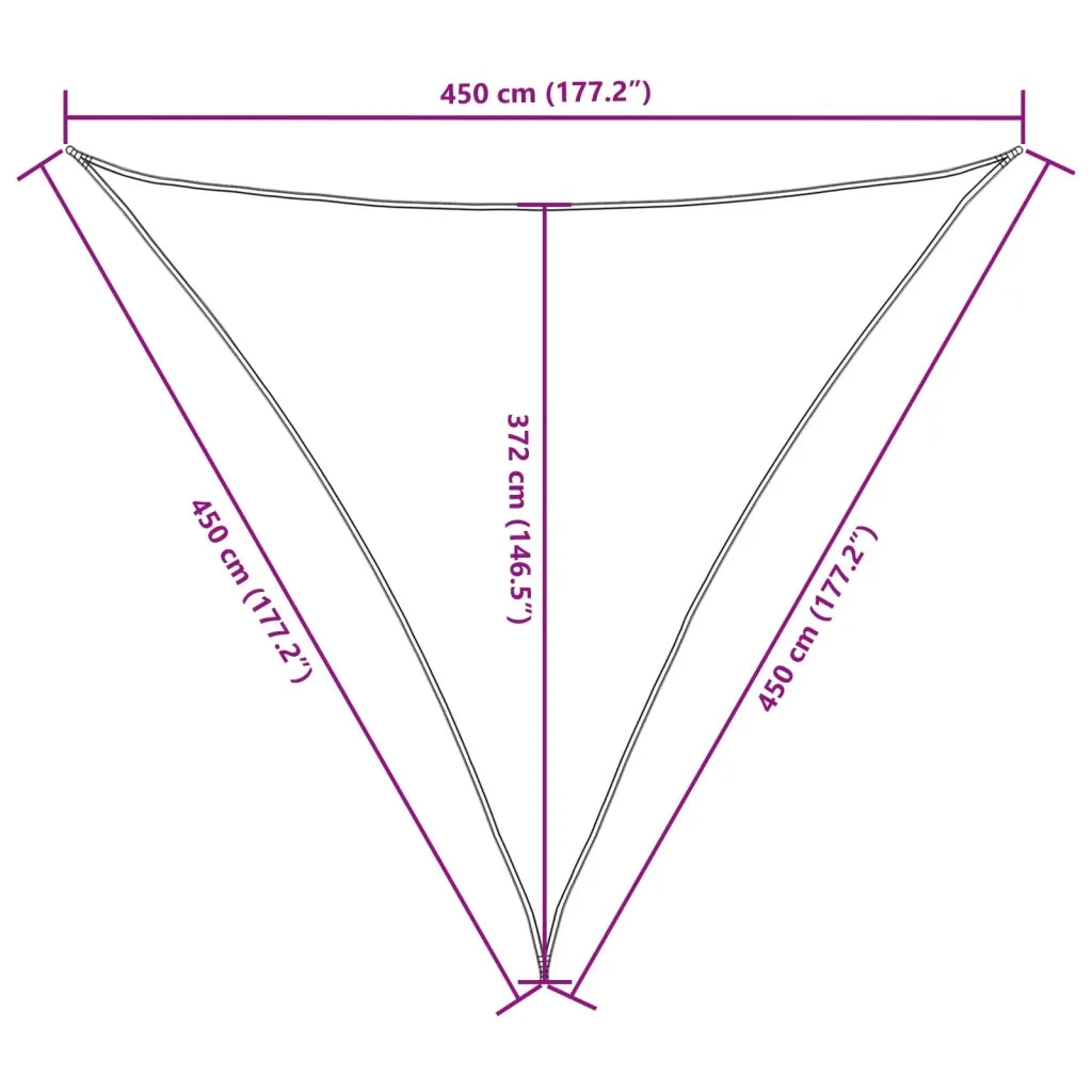 Vela Ombreggiante-Parasole a vela Oxford Triangolare 4,5x4,5x4,5 m Bianco