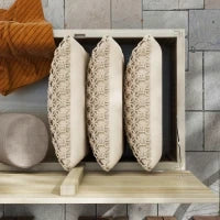 Panca Contenitore da Giardino da 172L in Legno di Abete, 120x55x45cm, Colore Legno