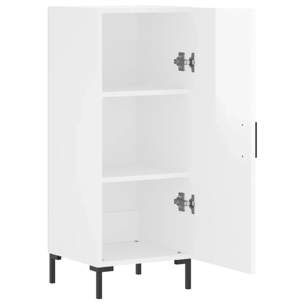 Credenza Bianco Lucido 34,5x34x90 cm in Legno Multistrato 828542