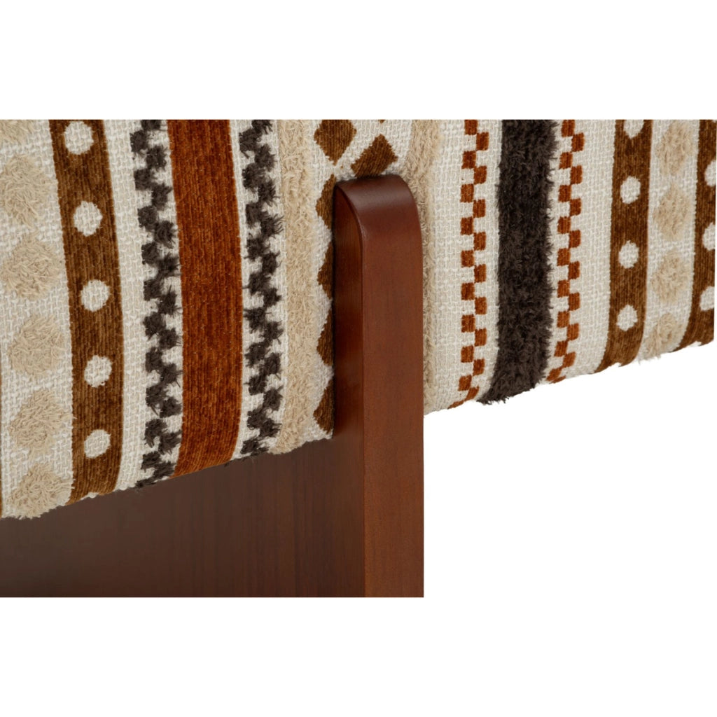 Panca etnica multicolor con struttura in legno