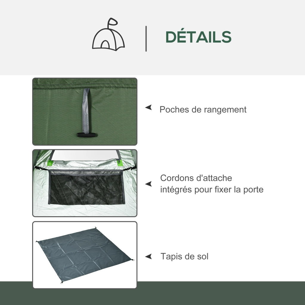 Tenda doccia da campeggio pieghevole pop-up con borsa trasporto - Xylo - verde 126x124x198 cm