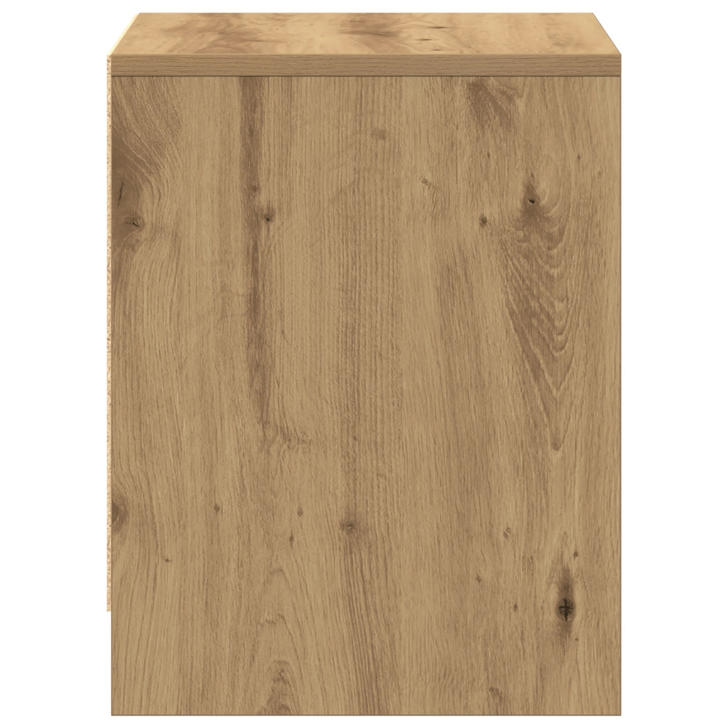 Comodino 2 pcs Rovere Artigianale 45x34x44,5 cm Legno Ingegnerizzato