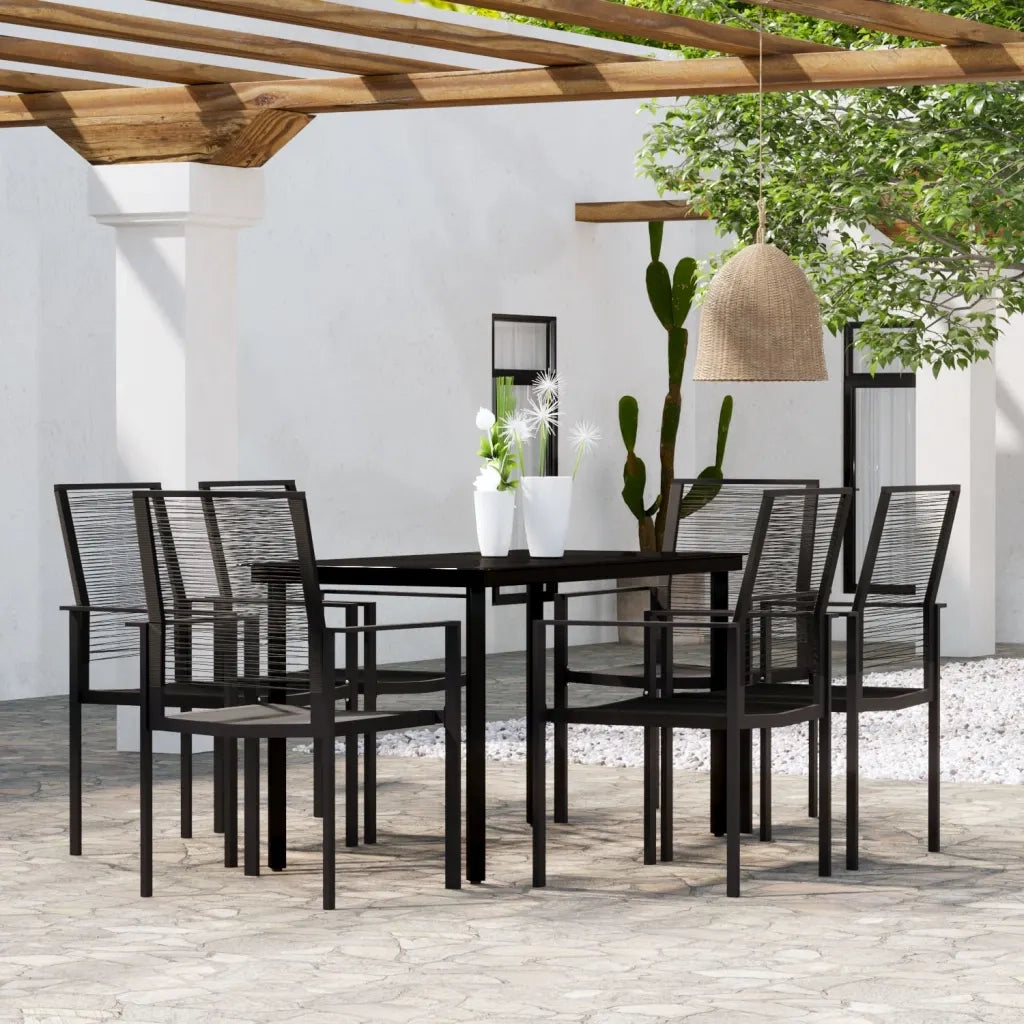 Set da Pranzo da Giardino 7 pz | Set Salotto da Giardino Nero
