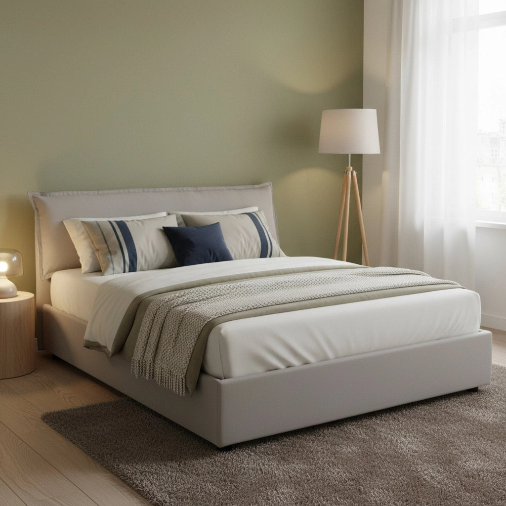 Letto Matrimoniale Apaia, Letto Matrimoniale Sfoderabile Made in Italy, Grigio