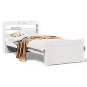 Letto singolo | Letto per adulti | Giroletto con Testiera senza Materasso Bianco 90x190 cm