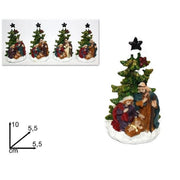 Trade Shop - Decorazione Natale Natività Presepe Sacra Famiglia Con Albero 10x5.5cm Addobbo -