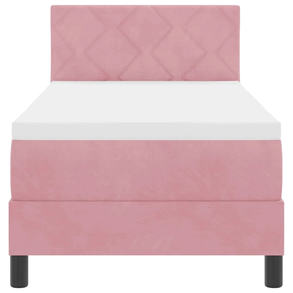 Letto a molle con testiera Rosa 80 x 200 cm Velluto 3339205