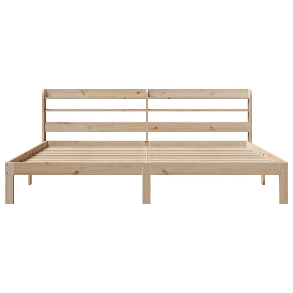 Giroletto con Testiera 200x200 cm in Legno Massello di Pino 3306796