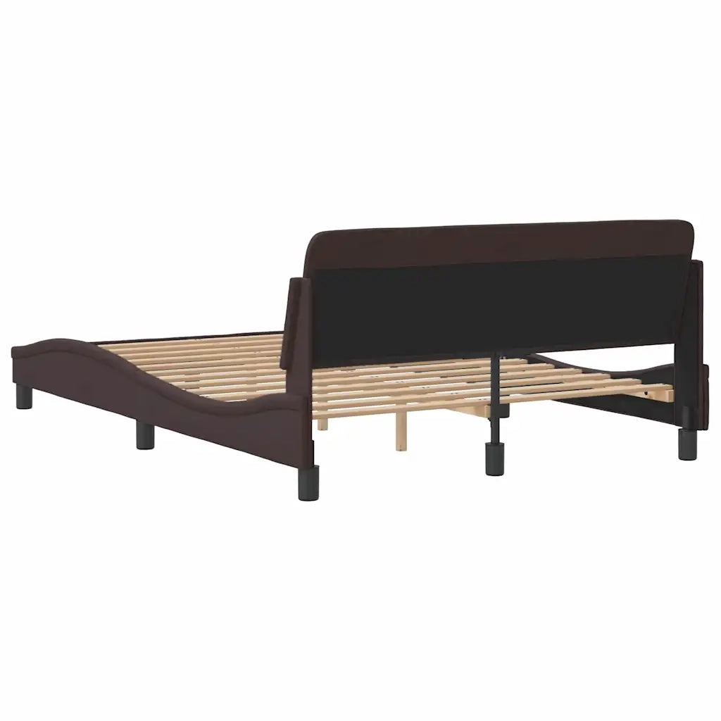 vidaXL Giroletto senza Materasso Marrone Scuro 140x190 cm Tessuto
