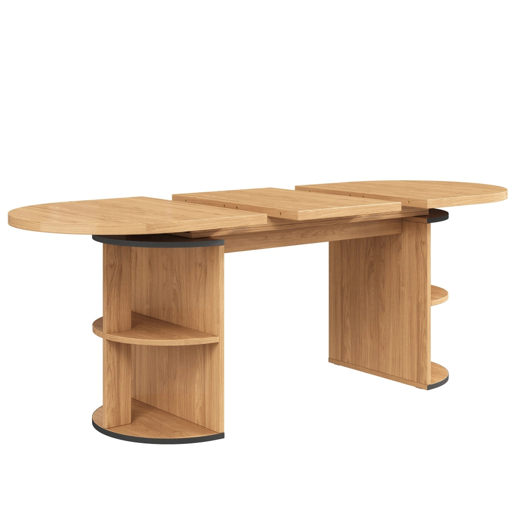 Tavolo da Pranzo Allungabile con Vano Contenitore ¨C MINIMAL ¨C MDF, Naturale