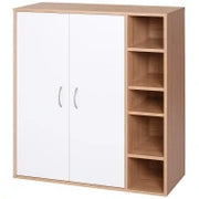 Scarpiera Slim da Parete, Mobile Multiuso con 2 Ante e Ripiani Regolabili per Camera da Letto e Ingresso, in Legno, 80x32x91cm