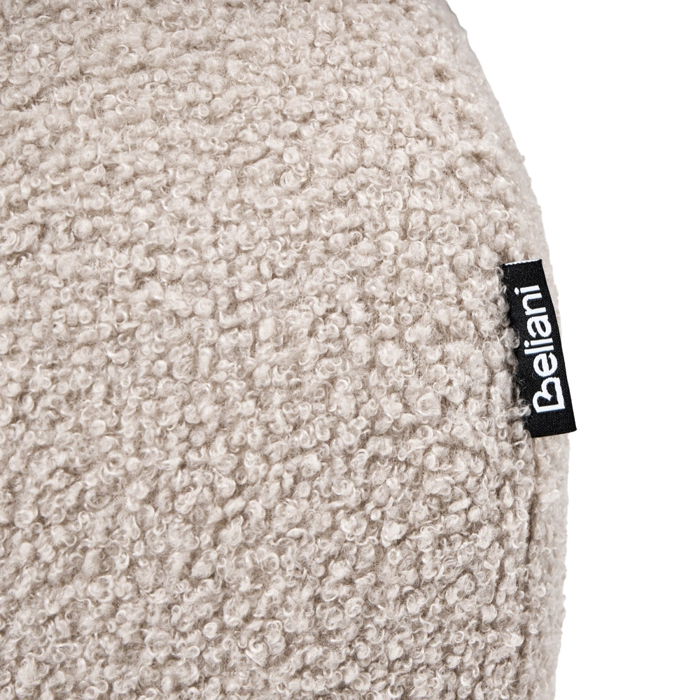 Divano a 3 posti beige in bouclé con braccioli arrotondati rivestimento di alta qualità seduta trapuntata stile moderno di metà secolo decorativo per soggiorno