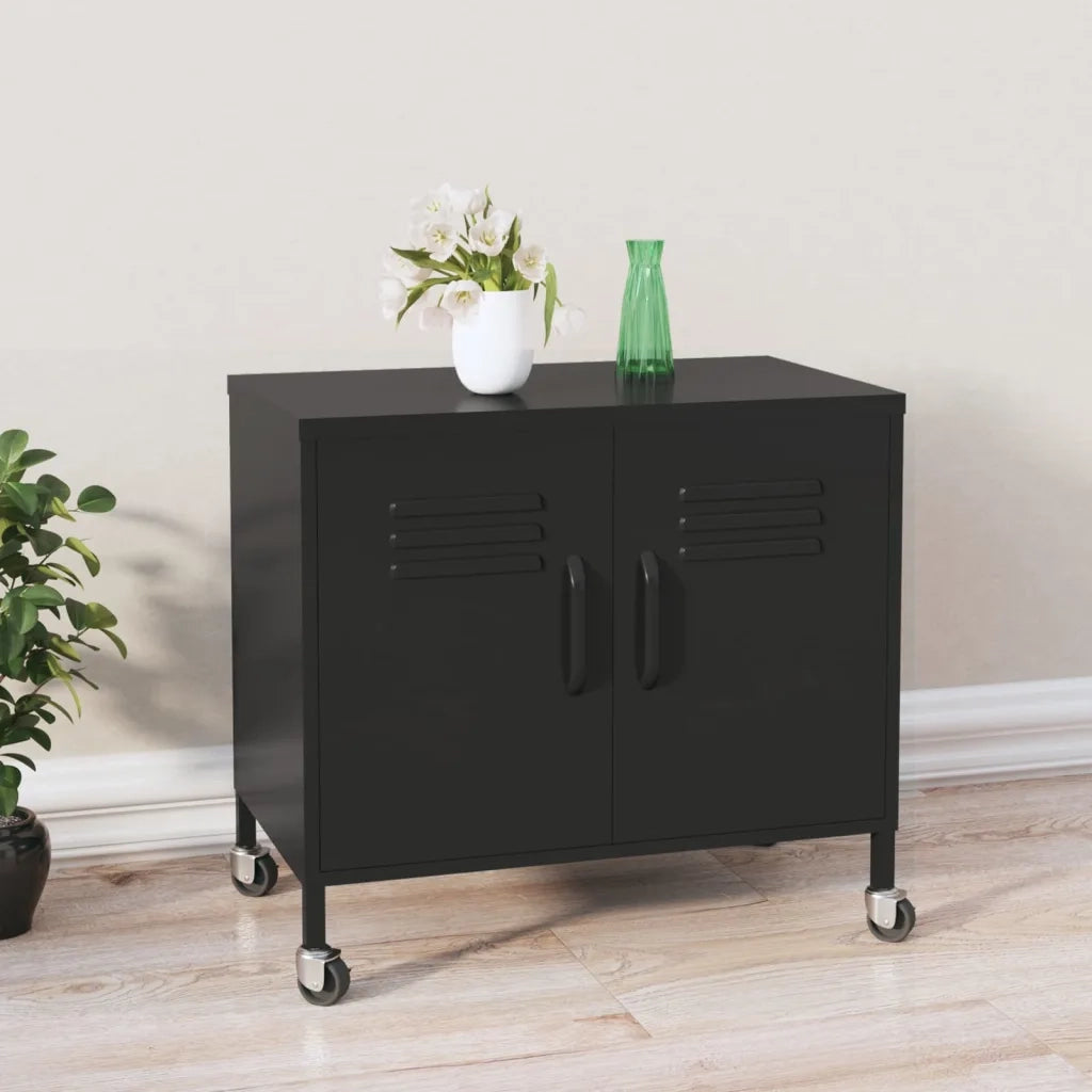 Armadietto Nero 60x35x56 cm in Acciaio 336268
