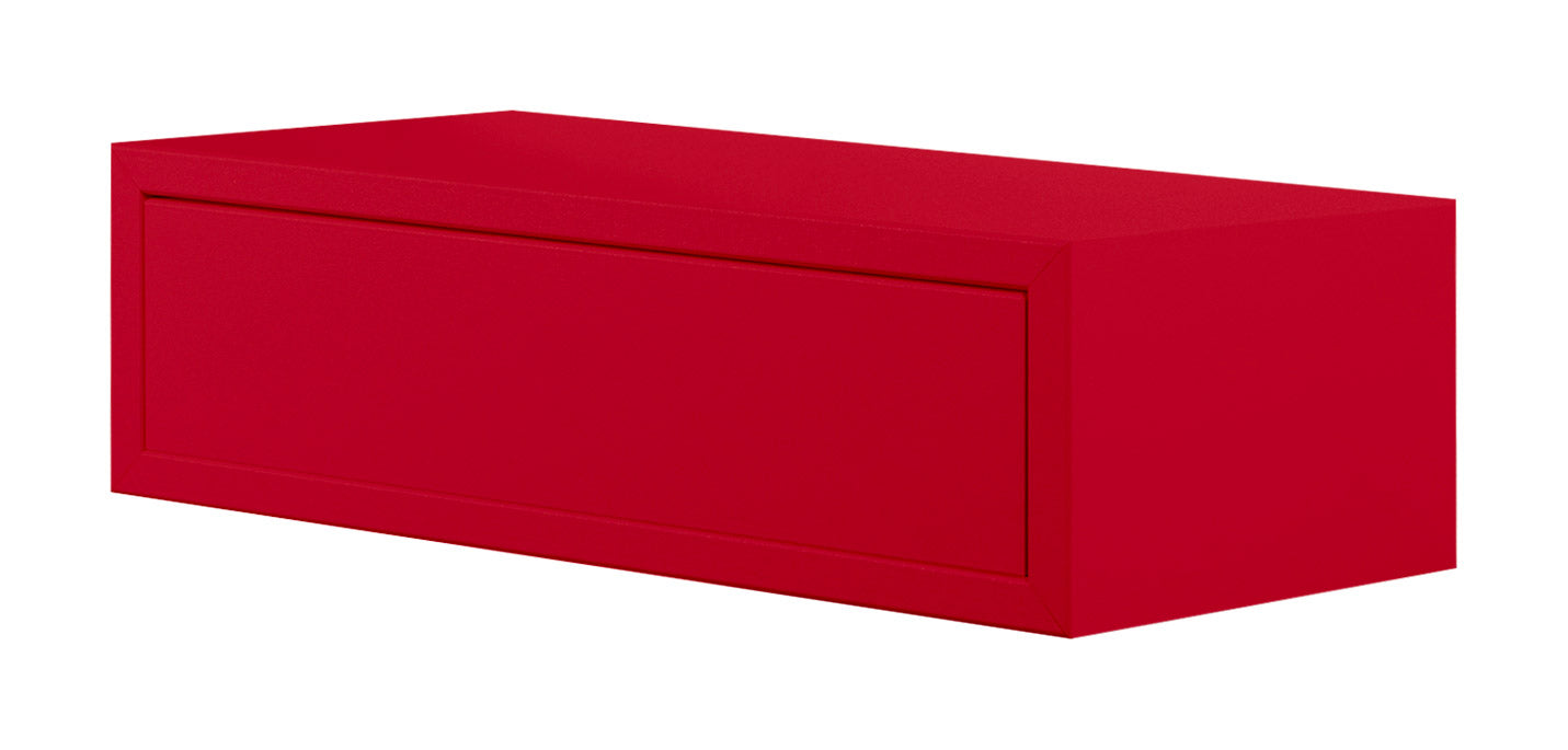 Mensola da Parete 1 Cassetto 45x13,4x20 cm in Fibra di Legno Lego Rosso