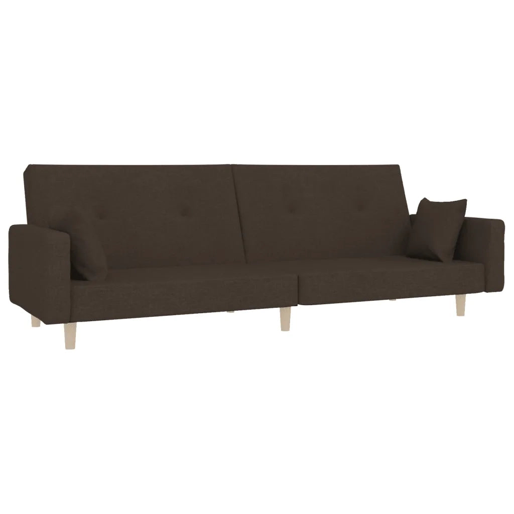 Divano Letto a 2 Posti con 2 Cuscini Marrone Scuro in Tessutocod mxl 87465