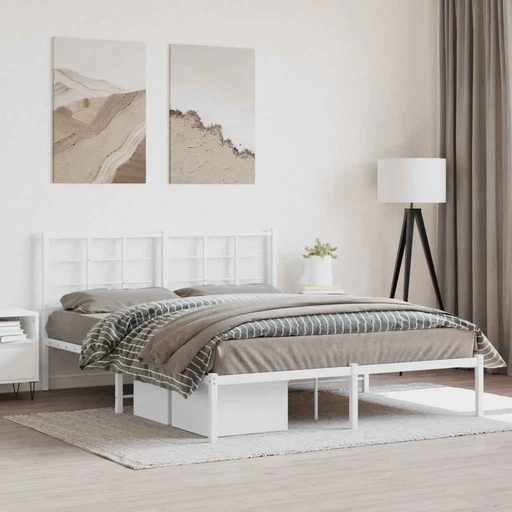 Giroletto con Testiera Metallo Bianco 150x200 cmcod mxl 134700