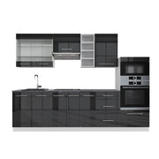 Cucina componibile Fame-Line Antracite lucido/Bianco 280 cm, PL Antracite Vicco
