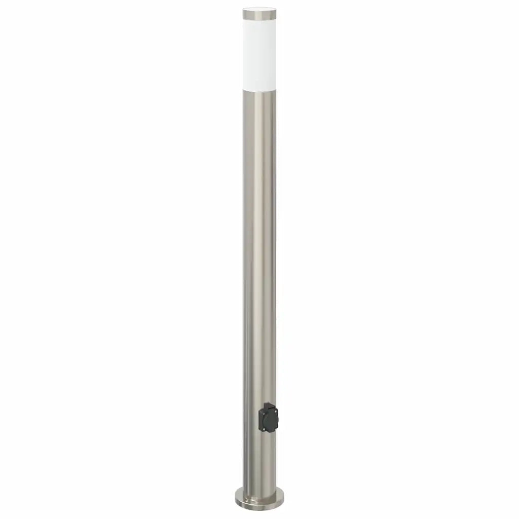 Lampada a paletto con presa elettrica 110 cm Acciaio Inox IP44 4006015