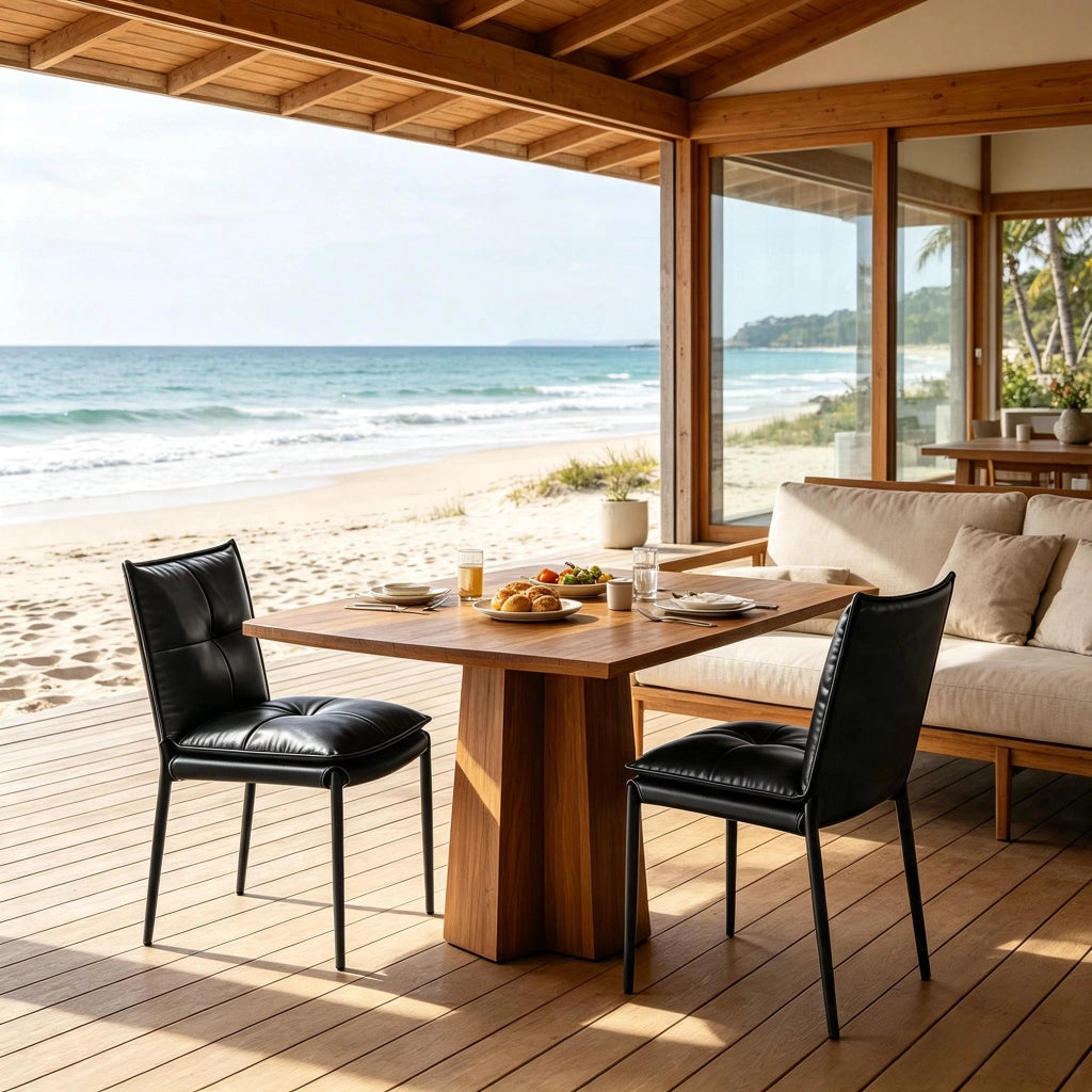 SEDIA da pranzo Set 2 pezzi 48x55x87 cm Nero in similpelle