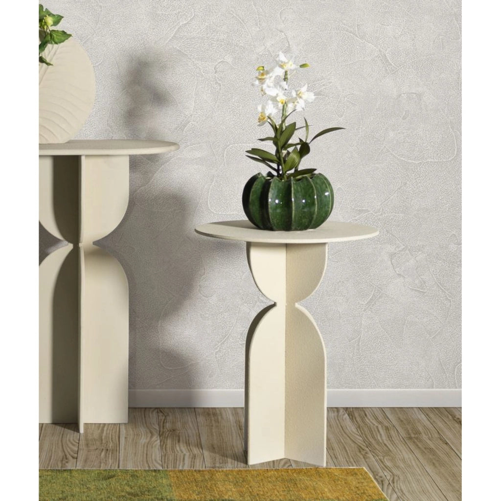 Tavolino VKH800, Beige, Metallo, 45x45x58 cm