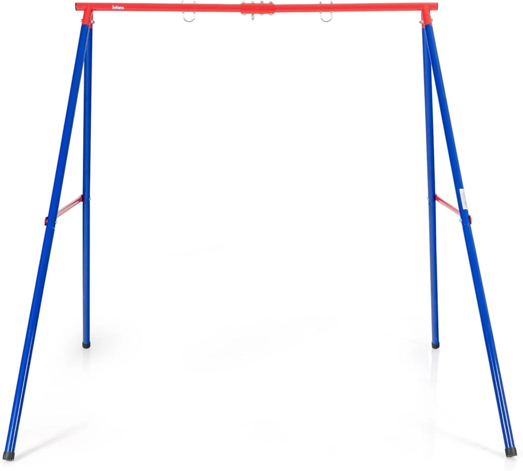 Supporto per Altalena Bambini, Base da Altalena per Bambini in Metallo, Strattura per Altalena da Giardino, Portata 200 kg (Blu e Giallo)