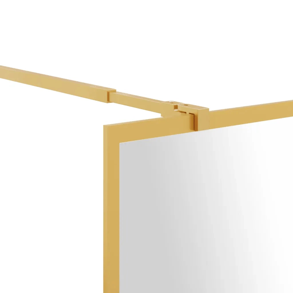 Parete per Doccia Walk-in Vetro Trasparente ESG 80x195 cm Oro CFW6779791