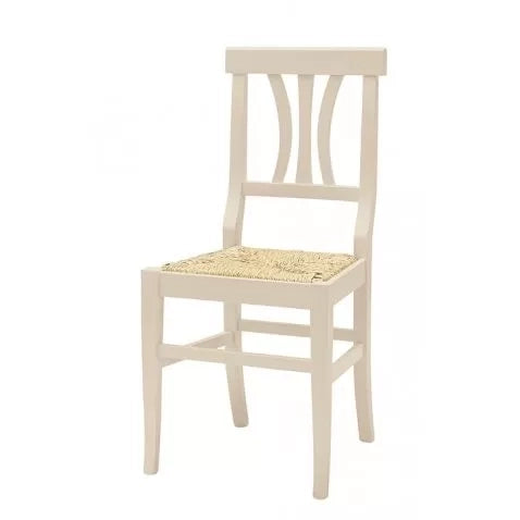 Set 2 sedie classiche legno beige seduta paglia 43x42x90 - Mobili 2G